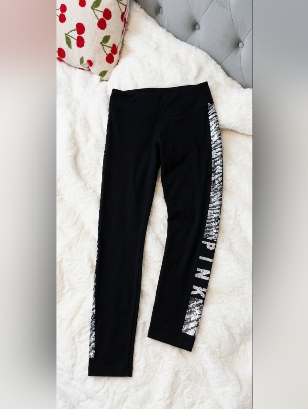 PINK Victoria's Secret Black Rare Zebra Print Leggings NWOT
